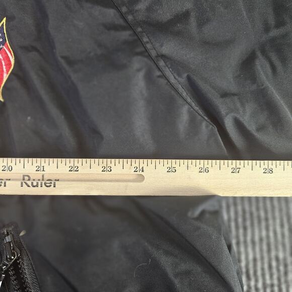 Selden Truck Rebels Firefighter Jacket Mens 2XL Black Embroidered NY USA Flag - Picture 9 of 13